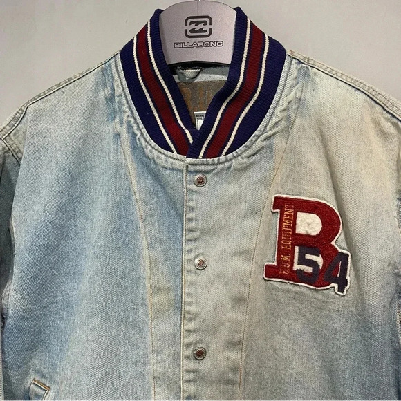 Vintage U.M. B-54 Equipment VTG Men's Denim Varsity Jacket Size Medium - Picture 2 of 16